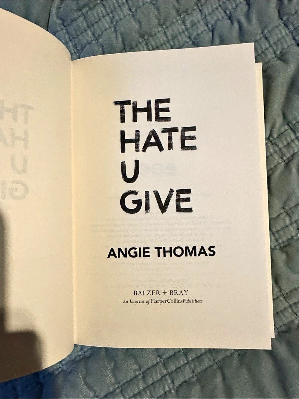 Balzer + Bray The Hate U Give Hardcover Book Angie Thomas